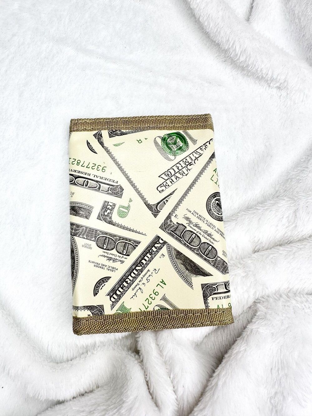 Money Print Wallet Mens One Size Multicolor Trifold Dollar Bill Design ID Gift